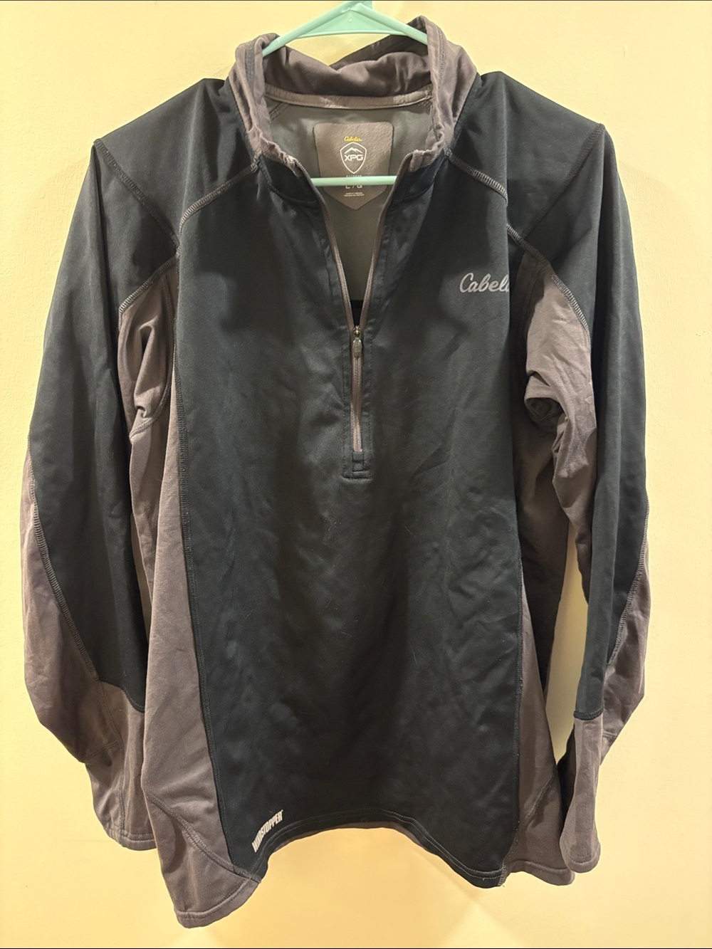 Cabela's Black and Gray Quarter-Zip Performance Pullover